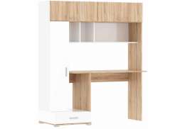 Компьютерный стол Бишоп 1 150х57х180 дуб сонома / белый (150x57x180)
