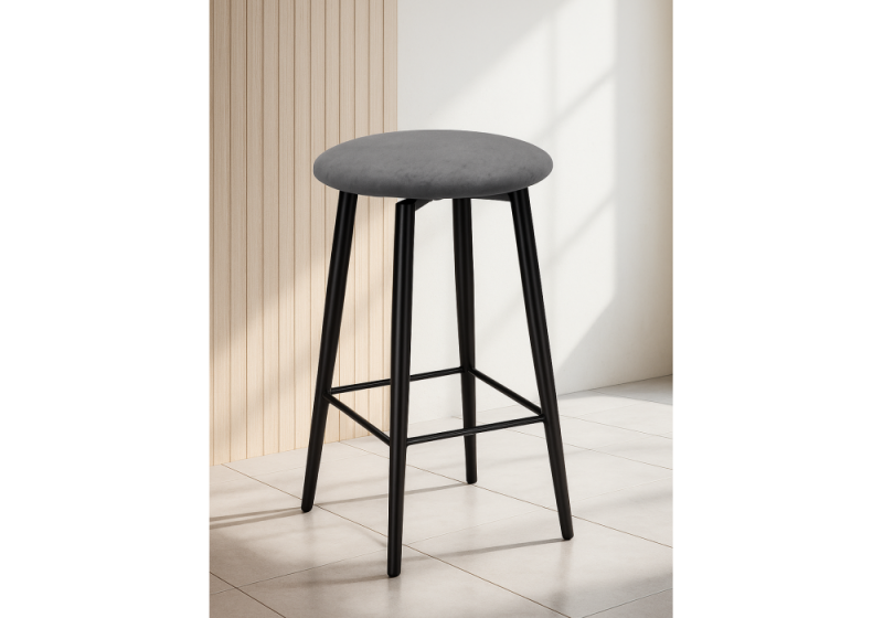 Барный стул Гангток крутящийся графит / черный матовый (36x36x64)