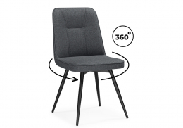 Стул на металлокаркасе Texas 3 поворотный темно-серый / черный (46x57x86)