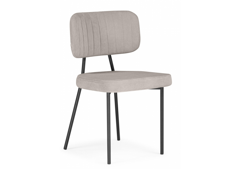 Стул на металлокаркасе Вакао латте brendy smoke 04 / черный (46x46x80). 