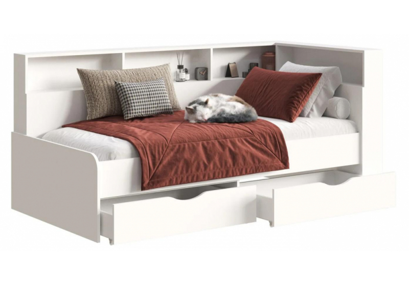 Кровать Амер 190х80 белая (100x). 