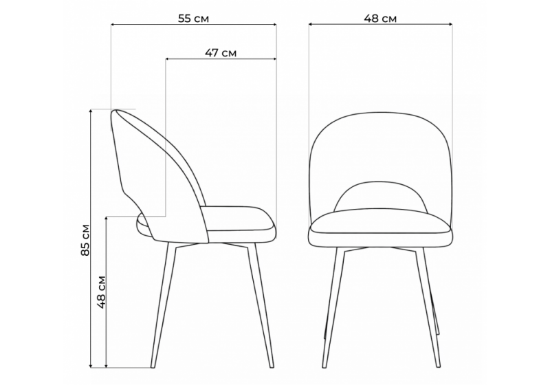 Стул на металлокаркасе Курбис 360 светло-серый (zd 960) / золотой (48x55x85)