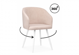 Стул на металлокаркасе Монер 360 латте (glory 10) / белый (54x56x82)
