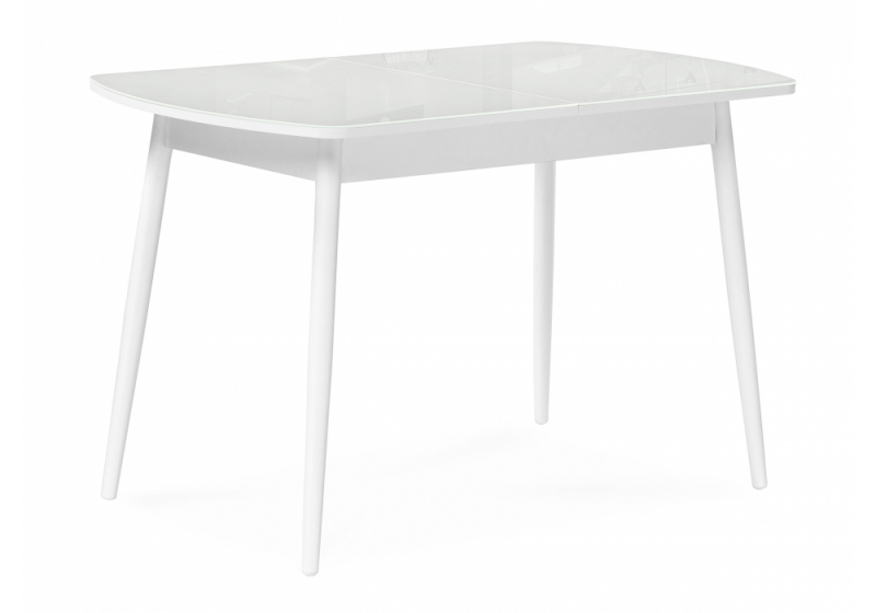 Стол стеклянный Бейкер 120(152)х70х75 белый (70x75). 